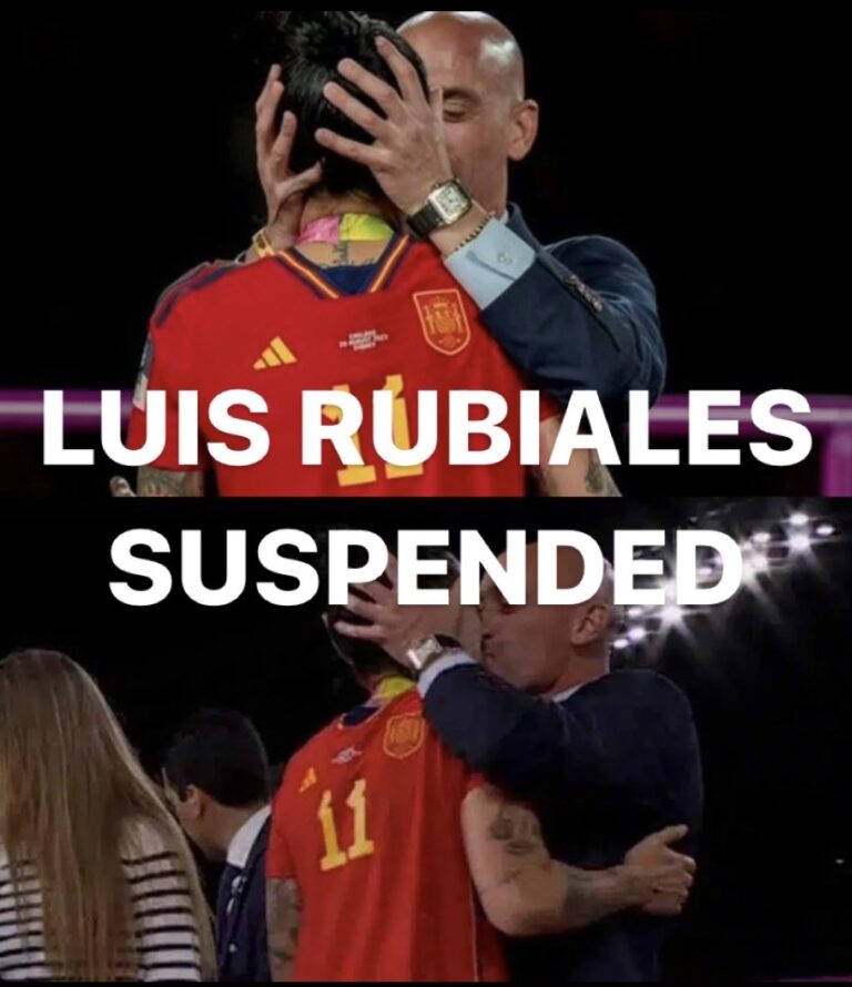 FIFA Suspended Spain’s Soccer Chief, Luis Rubiales for Kissing Player Without Consent