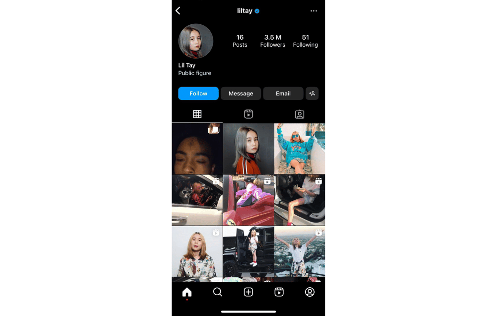 an illustration of a lil Tay Instagram profile. 