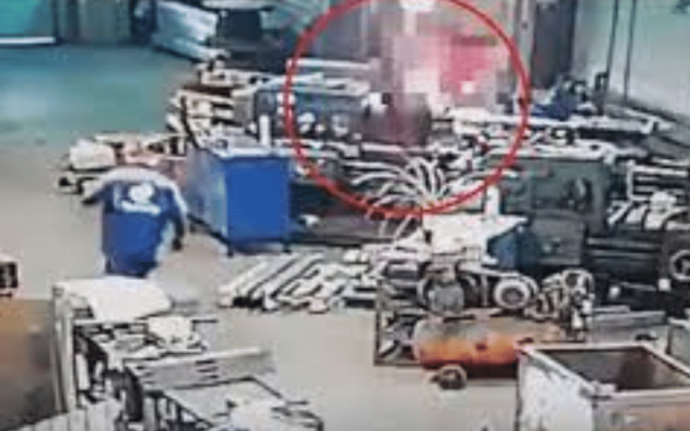 A video of a horrific accident involving a lathe machine has gone viral online, sparking outrage and concern among the viewers
